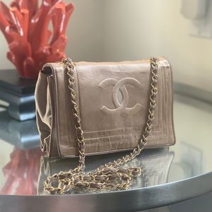 Chanel Satin Silk Flap Bag Vintage HTF